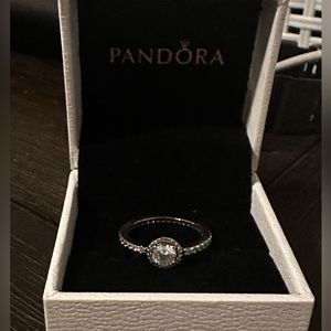 Pandora Round Sparkle Halo Ring